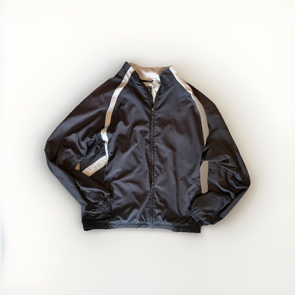 Adidas ClimaProof Wind Jacket Mens XL Black Gray Full Zip Windbreaker